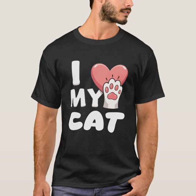 I Kärlek Mitt katt - Utformning av kute Cat Tass T Shirt (Framsida)