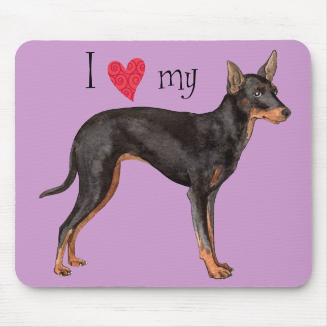 I Kärlek mitt Leksak Manchester Terrier Musmatta (Framsidan)