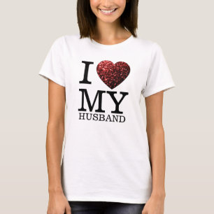 I kärlek mitt make, anpassningsbar text, rödhjärts t shirt