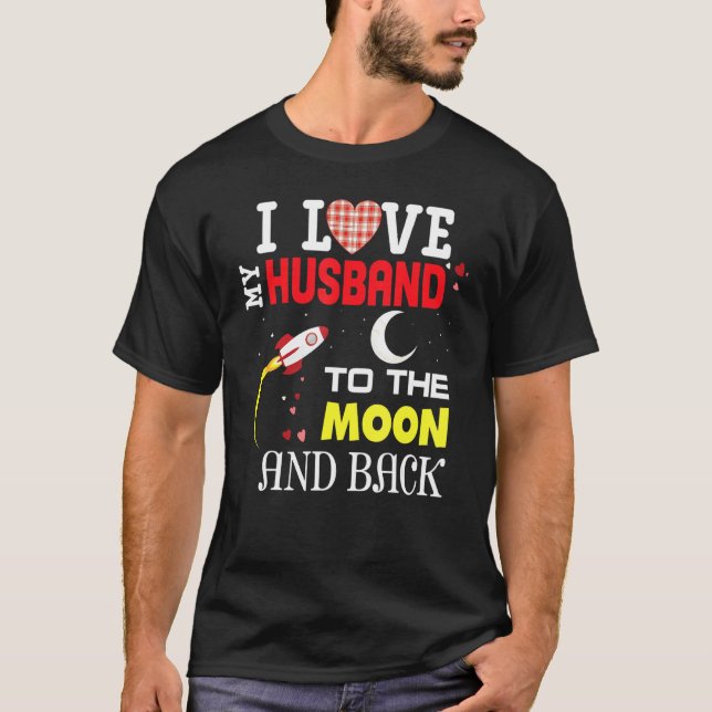 I Kärlek mitt Make till Måne och bak Valentine H T Shirt (Framsida)