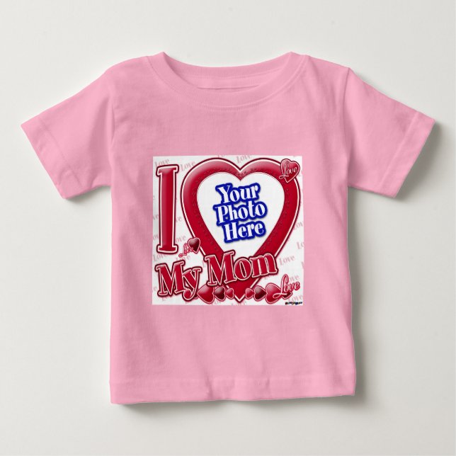 I Kärlek Mitt Mamma röda hjärta - foto Tee Shirt (Framsida)