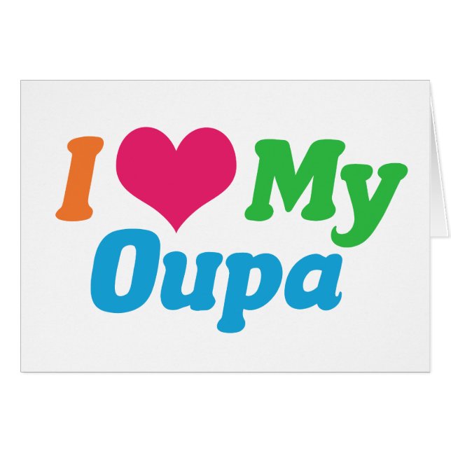 I Kärlek Mitt Oupa African Grandpa Card Hälsningskort (Framsidan Horizontal)