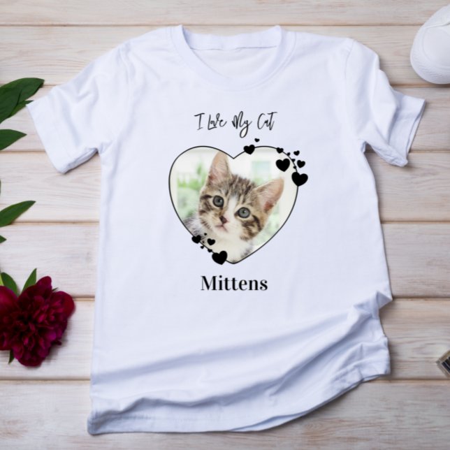 I Kärlek mitt Personlig Heart Pet Photo T Shirt (Skapare uppladdad)