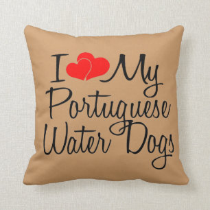 I Kärlek Mitt portugisiska Vatten Hundar Kudde