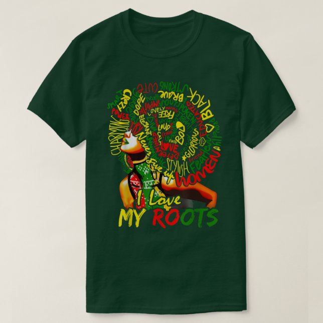 I Kärlek mitt Pride Svarta kraftfulla historiens m T Shirt (Design framsida)