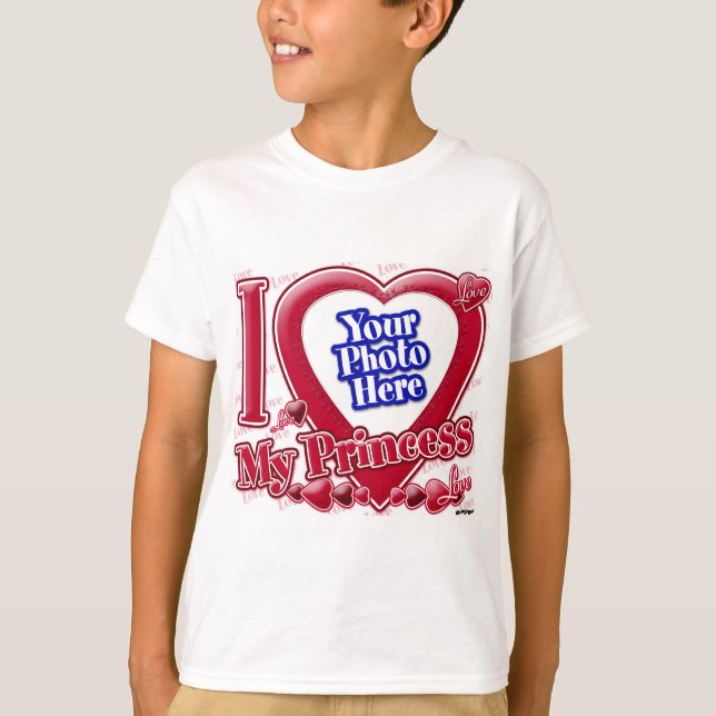 I Kärlek Mitt prinsessans röda hjärta - foto T Shirt (Framsida)