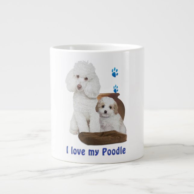 I kärlek mitt pudel jumbo mugg (Framsidan)