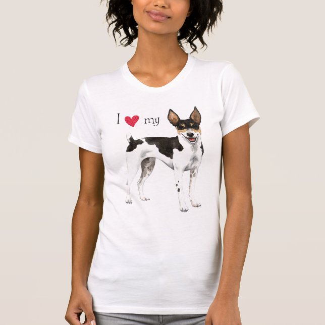 I Kärlek mitt Råtta Terrier T Shirt (Framsida)