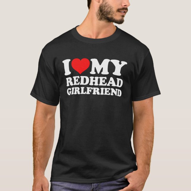 I Kärlek Mitt Rödhårig Girlkompis T Shirt (Framsida)