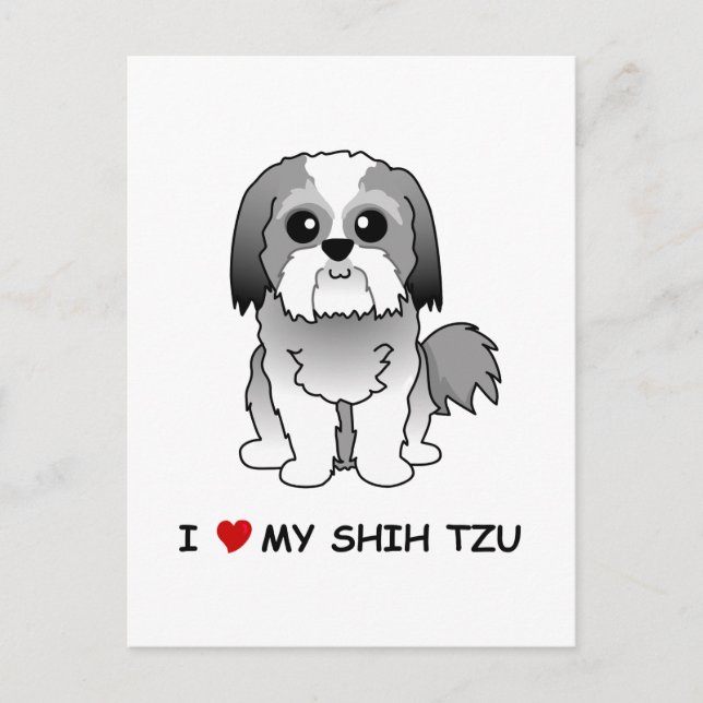 I kärlek mitt Shih Tzu-postkort Vykort (Framsida)
