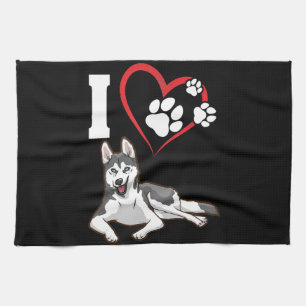 I kärlek mitt siberian husky hund   Hem-dekanter Kökshandduk