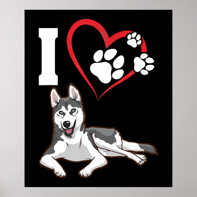 I kärlek mitt siberian husky hund | Hem-dekanter Poster (Framsidan)