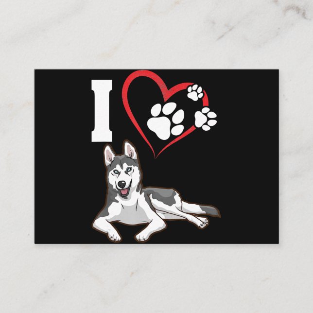 I kärlek mitt siberian husky hund | Hem-dekanter Visitkort (Framsida)