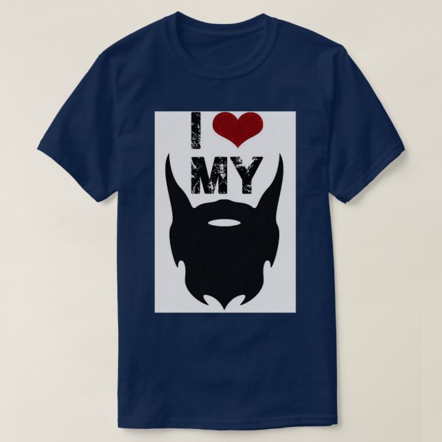 i kärlek mitt skägg t shirt (Design framsida)