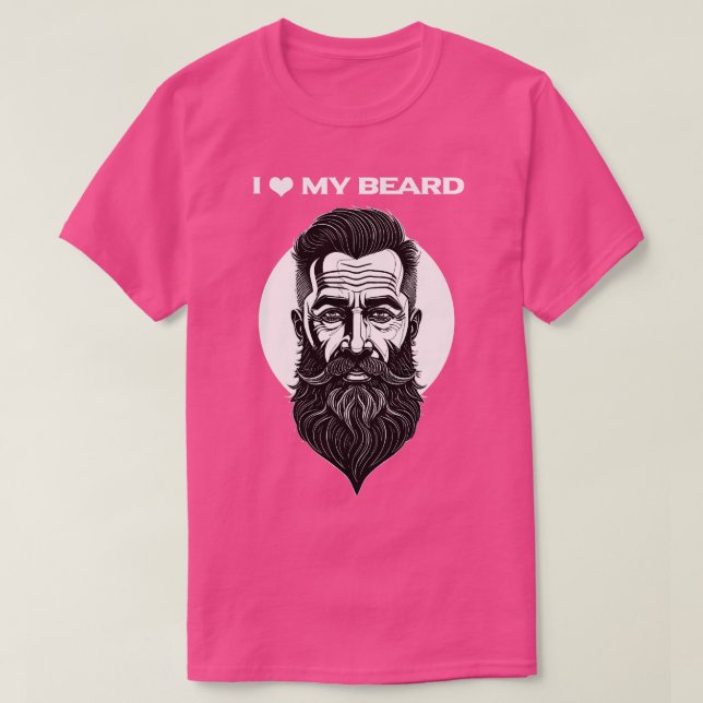 I kärlek mitt skägg t shirt (Design framsida)
