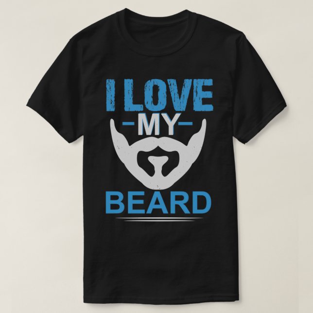 I kärlek mitt skägg t shirt (Design framsida)