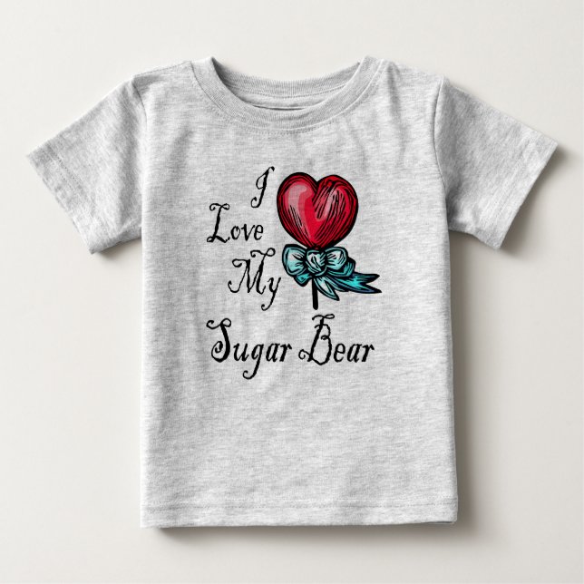 I Kärlek mitt sockerbjörn Heart Lollipop T-shirt (Framsida)