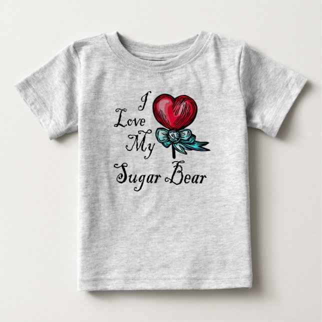 I Kärlek mitt sockerbjörn Heart Lollipop Tröja (Framsida)