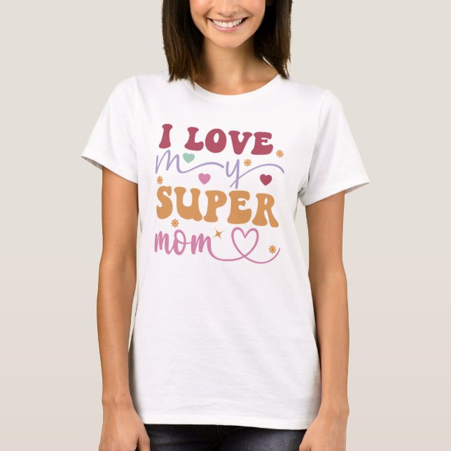 I Kärlek Mitt Toppen Mamma-Mor- T Shirt (Framsida)