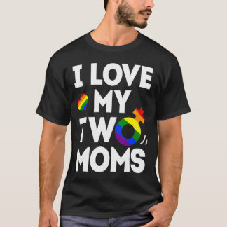 I Kärlek mitt två Mammor Lesbisk Tshirt LGBT Pride T Shirt