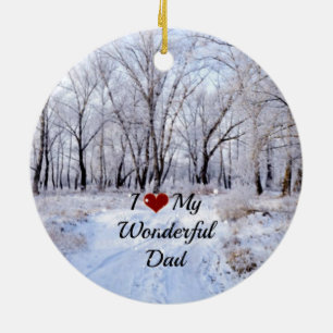 I Kärlek mitt underbara Pappa - Snowwinter Day Julgransprydnad Keramik