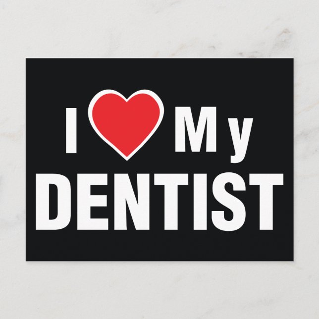 I Kärlek mitt vykort för tandläkare (Framsida)
