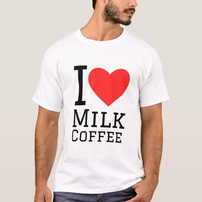 I kärlek mjölk kaffe t shirt (Framsida)