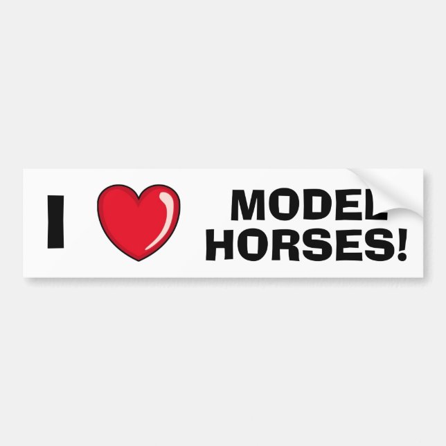 I Kärlek Model Horses Bildekal (Framsidan)