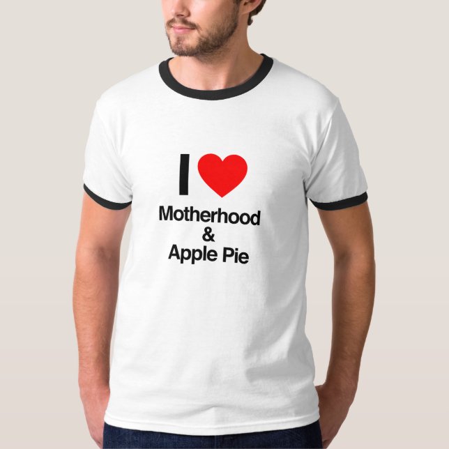 i kärlek moderskap och äpple paj tee shirt (Framsida)