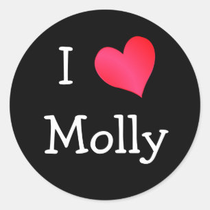 I Kärlek Molly Runt Klistermärke