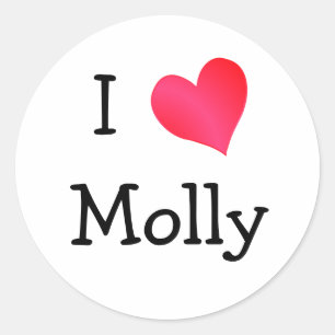 I Kärlek Molly Runt Klistermärke
