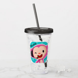 I Kärlek Momo Monkey Acrylic Tumbler Take Away Mugg