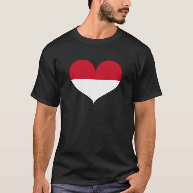 I Kärlek Monaco Flagga T Shirt (Framsida)