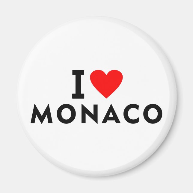 I kärlek Monaco land tycker jag om hjärtturism Magnet (Framsidan)