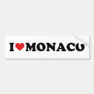 I Kärlek Monaco Red Heart Car Bildekal