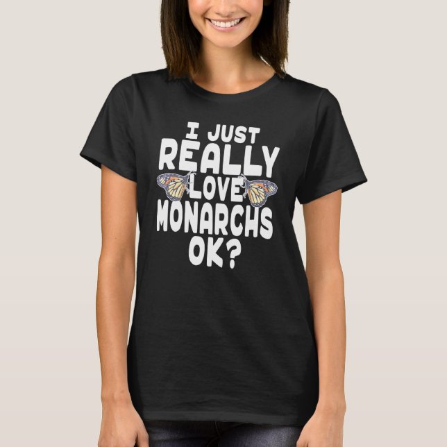 I Kärlek Monarchs Cute Monarch Butterfly T Shirt (Framsida)