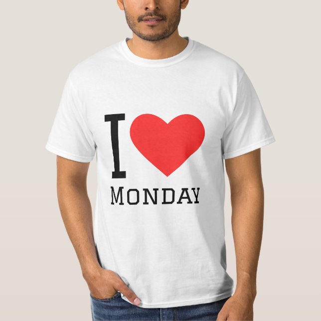 I kärlek mondagars kvadratdekal t shirt (Framsida)