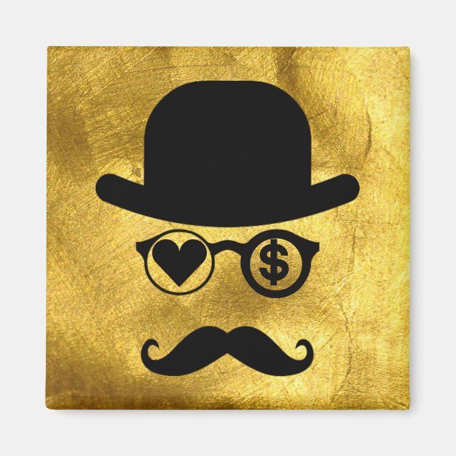 I Kärlek Money Magnet Mustache (Framsidan)