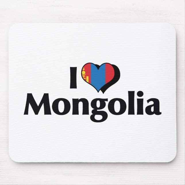 I Kärlek Mongoliet Flagga Musmatta (Framsidan)