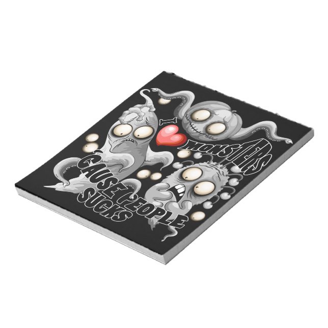 I Kärlek-monster för människor suger Anteckningsblock (Roterad)