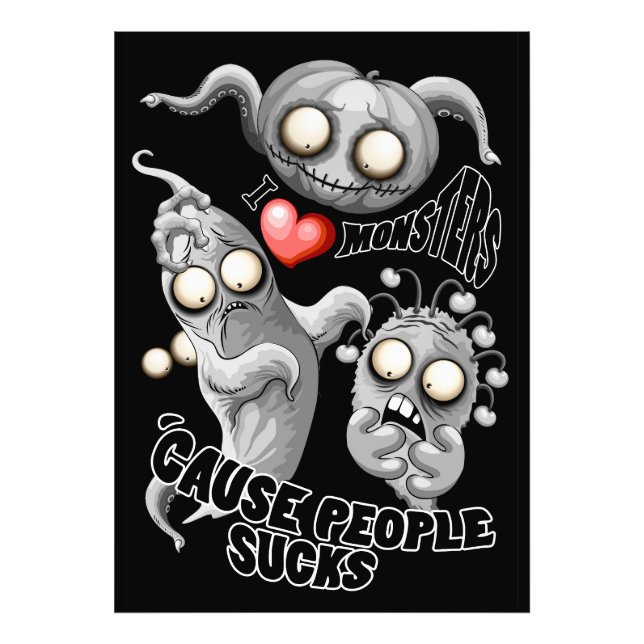 I Kärlek-monster för människor suger Fototryck (Framsidan)