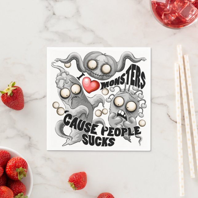 I Kärlek-monster för människor suger Pappersservett (Insitu)