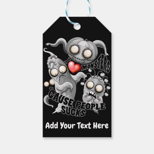 I Kärlek-monster för människor suger Presentetikett (Framsidan)