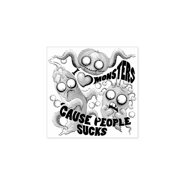 I Kärlek-monster för människor suger Stämpel (Tryck)