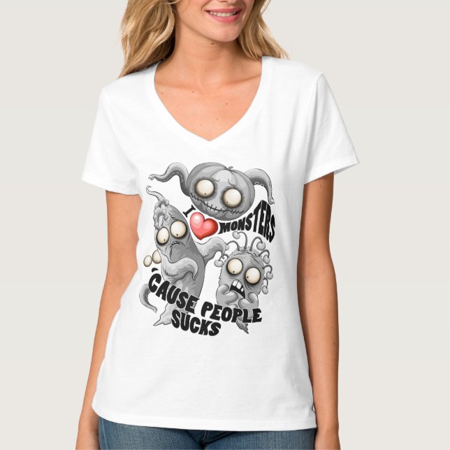 I Kärlek-monster för människor suger T Shirt (Framsida)