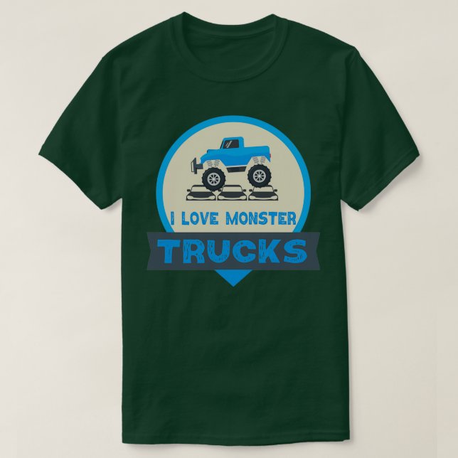 I Kärlek Monster Lastbilar 13 T Shirt (Design framsida)