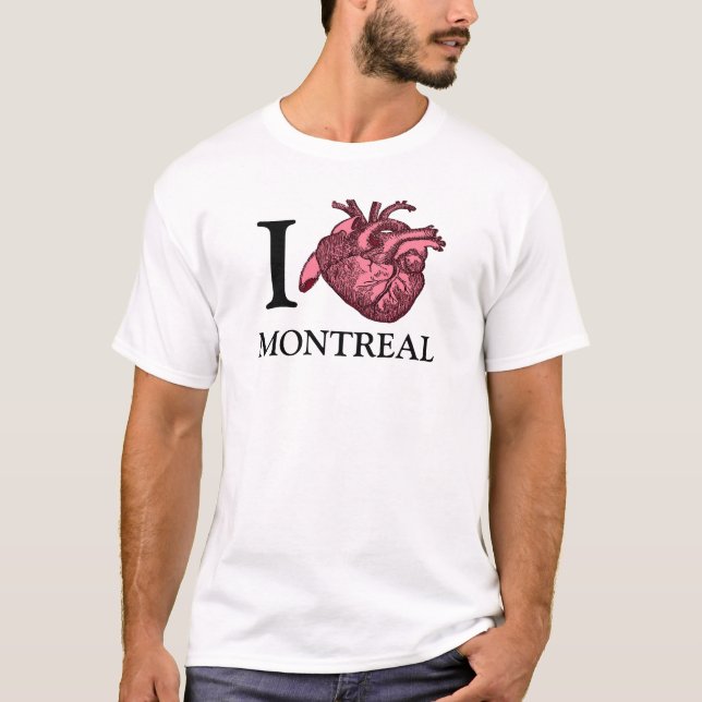 I Kärlek Montreal anatomiskt korrekt hjärtgaranti T Shirt (Framsida)