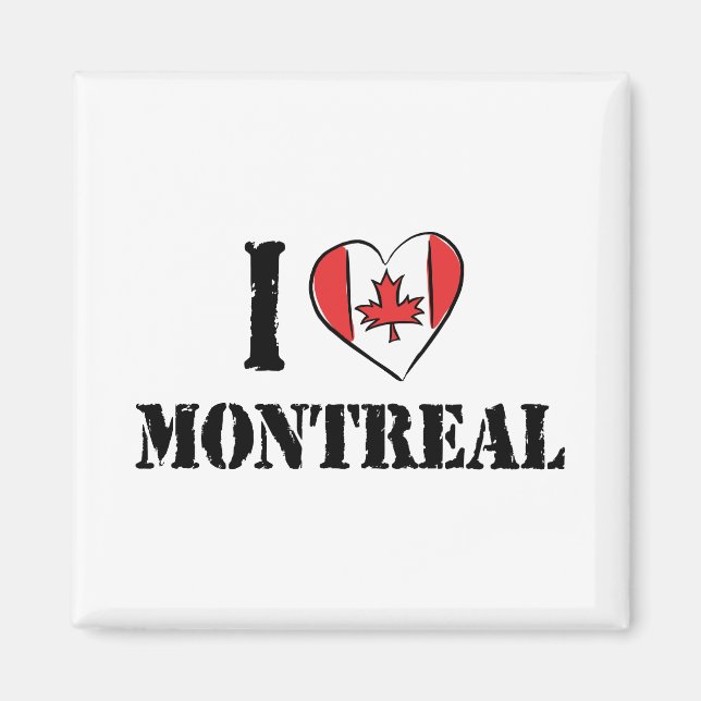 I Kärlek Montreal Kanada Magnet (Framsidan)