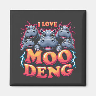 I Kärlek Moo Deng Baby Hippo Älskare Magnet