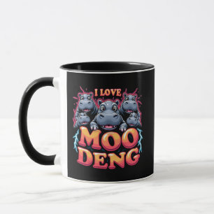 I Kärlek Moo Deng Baby Hippo Älskare Mugg